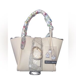 BCBGeneration Top Handle Mini Bucket Crossbody with Multi Colored Floral Scarf